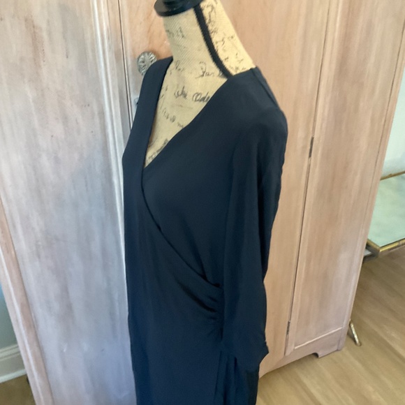 J. Jill Draped Ruched Midi Maxi v neck ruched wrap dress career event capsule M - Picture 10 of 11